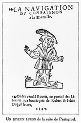 Ilustração de "Pantagruel" por Francois Rabelais (1494-1553) reprodução de uma edição de 1547